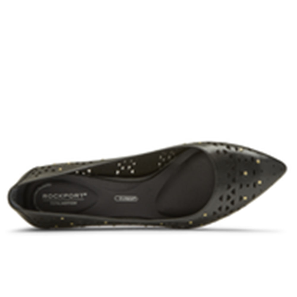 Rockport Singapore Womens Heels - Total Motion 75mm Perforated Studded Black - KQ2086194